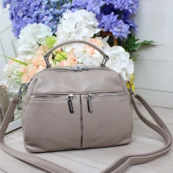 Жіноча бежева сумка крос-боді