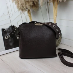 Жіноча шоколадна сумка через плече