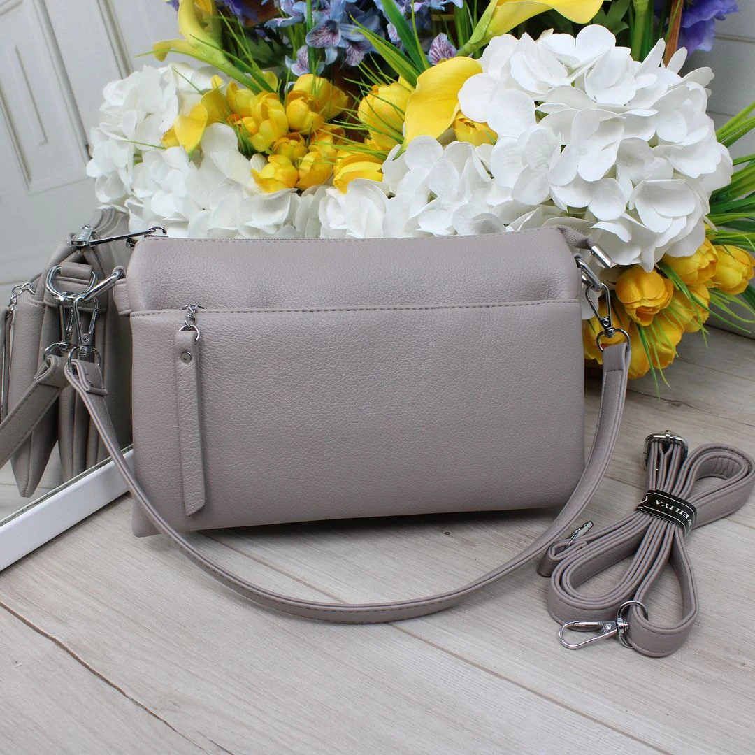 Сумка темно сіро-ліловий крос-боді мінімалістична для вечірнього виходу