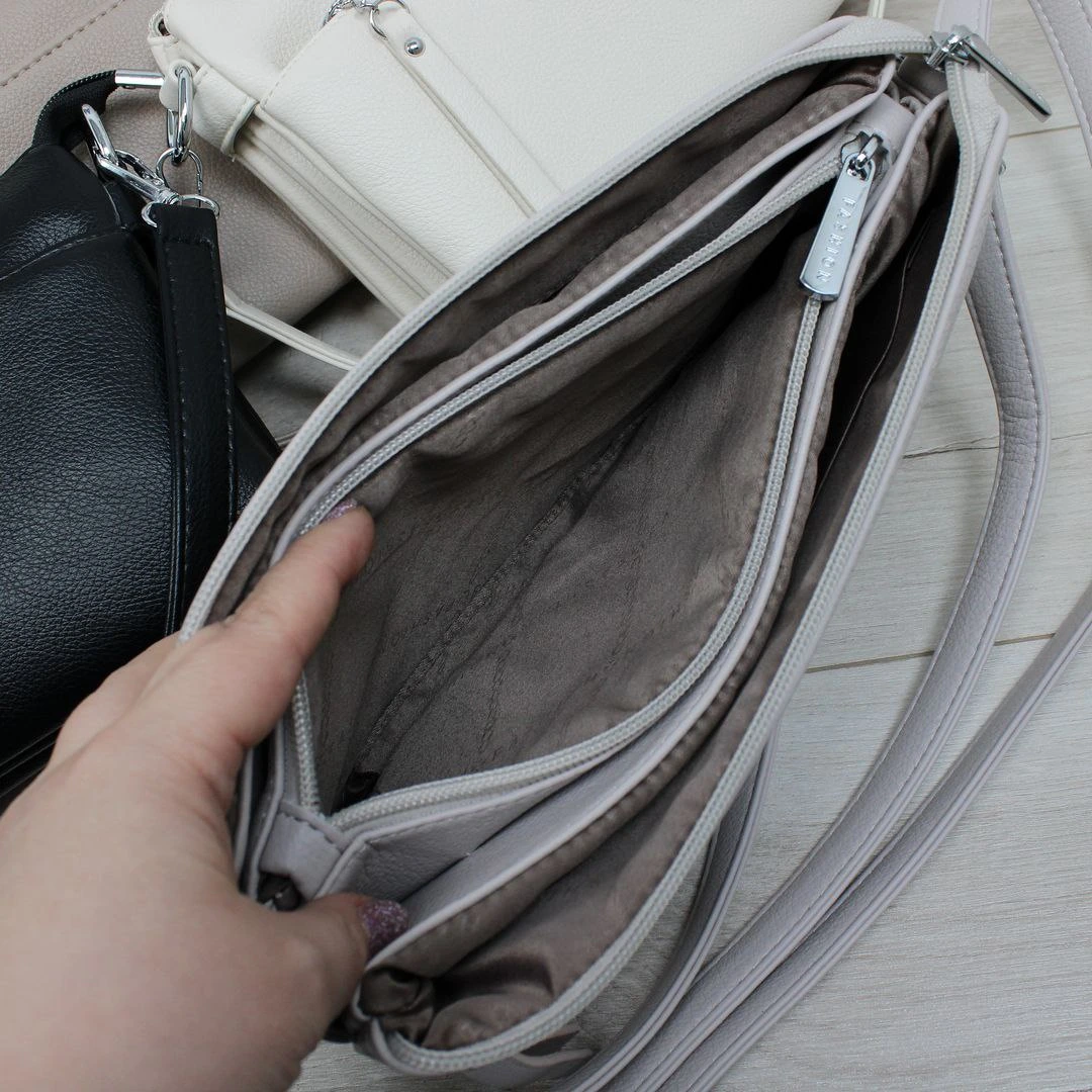 Сумка темно сіро-ліловий крос-боді мінімалістична для вечірнього виходу