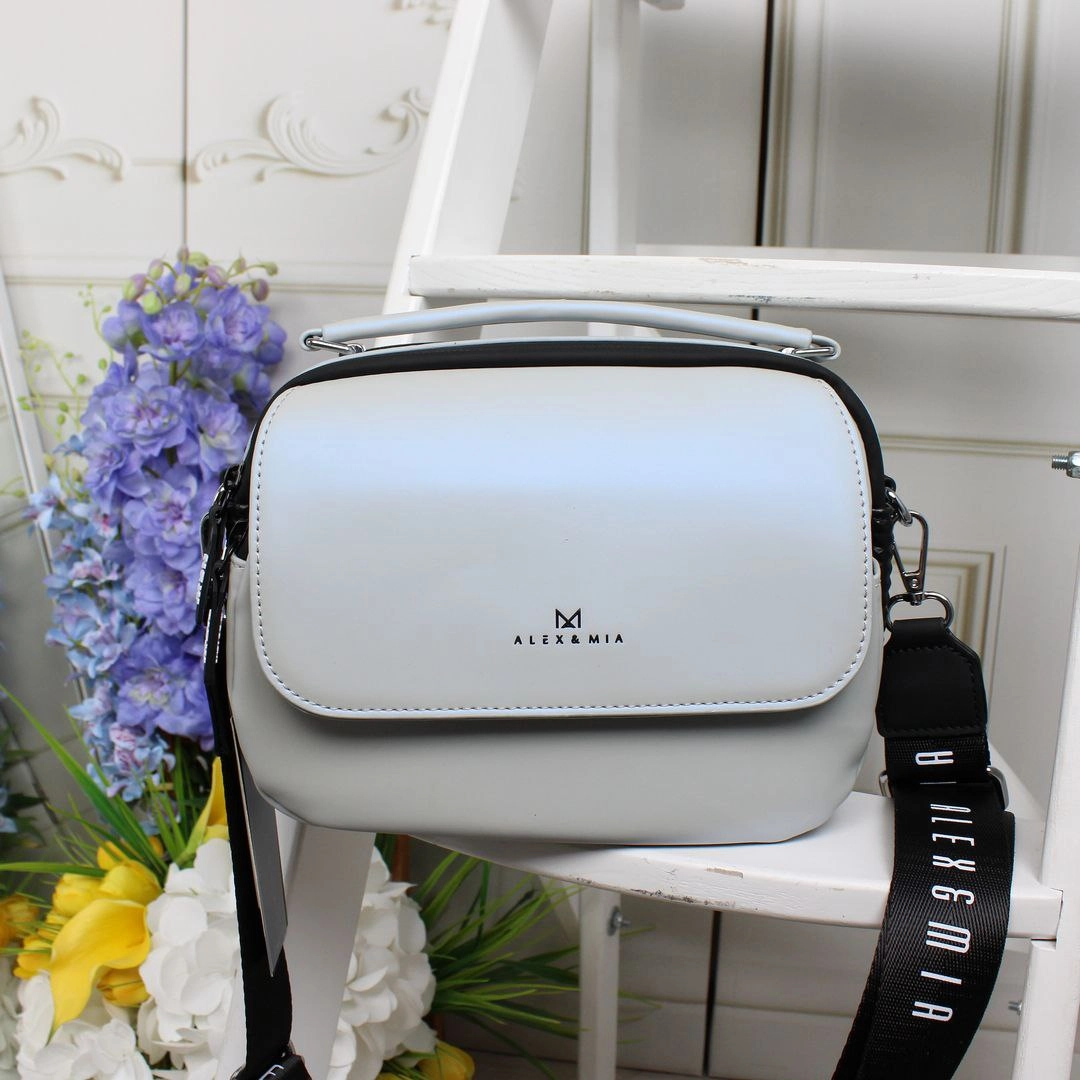 Вишукана сумка крос-боді сіро-блакитна для ділових зустрічей