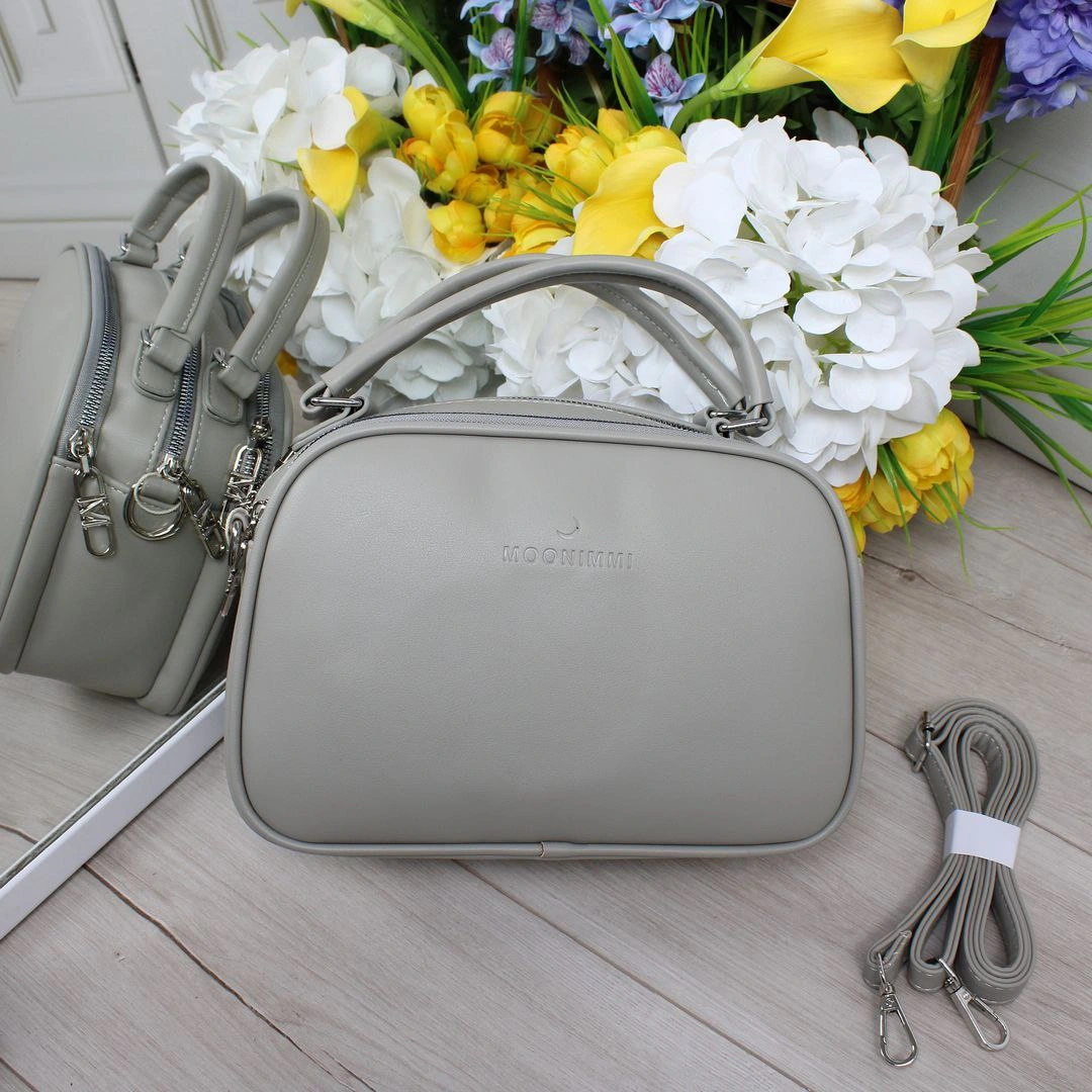 Універсальна крос-боді фісташково-сірого кольору для кар'єристки