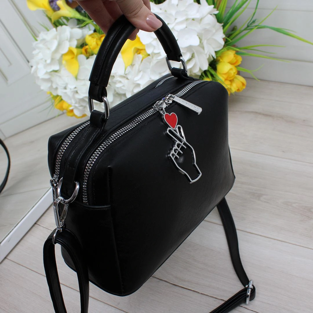 Жіноча сумка крос-боді для роботи з двома відділеннями та регульованим ремінцем