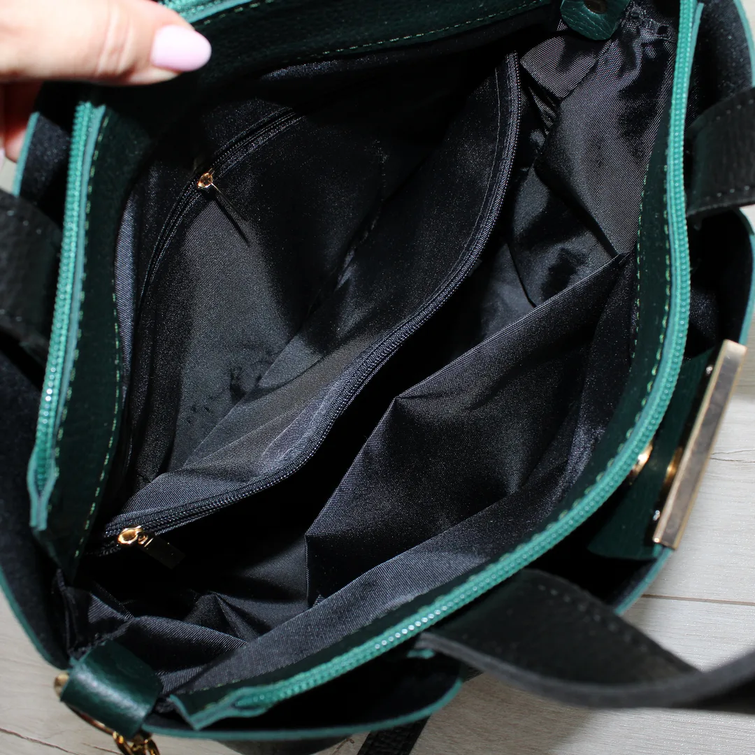 Жіноча сумка зелена класична для любительок природи