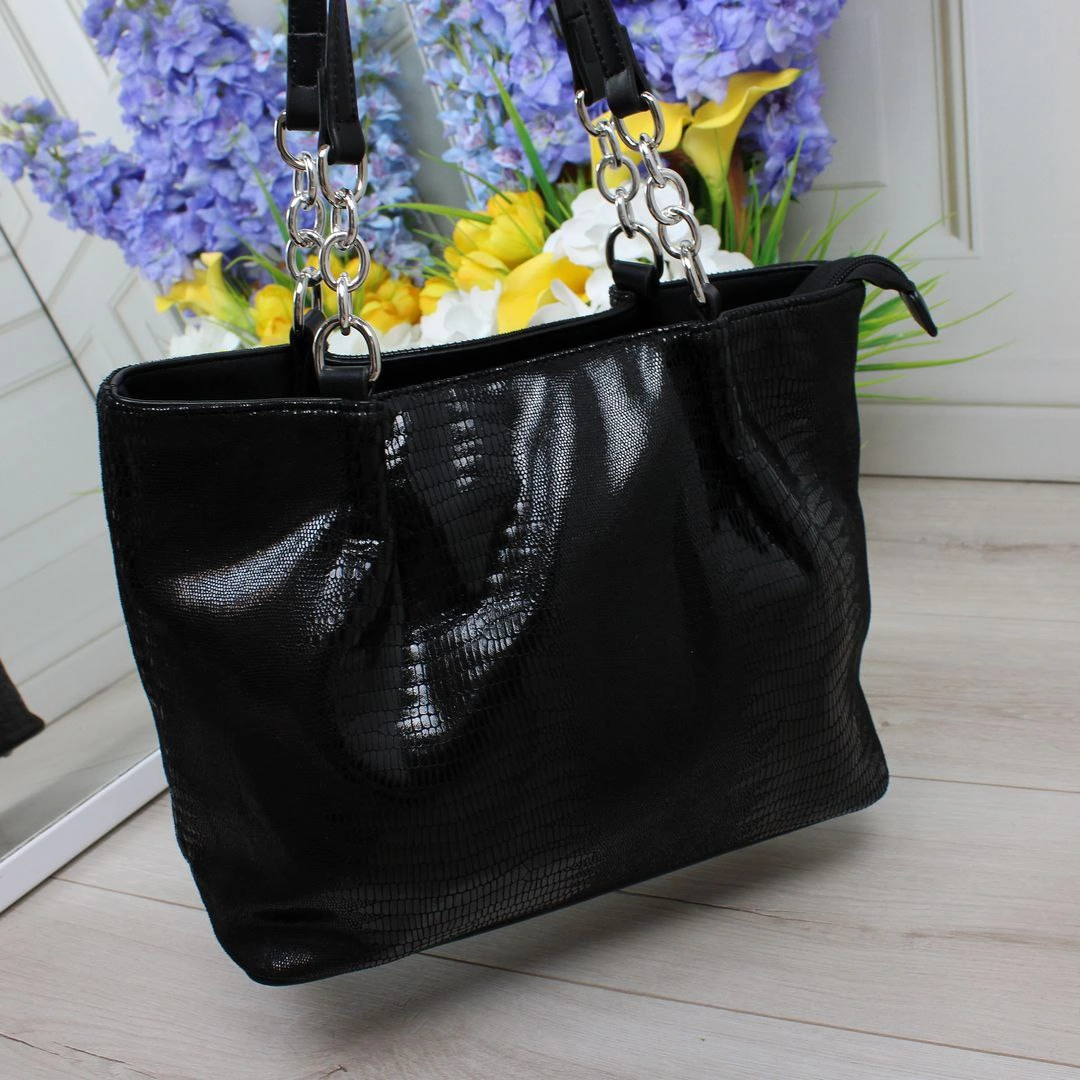 Жіноча елегантна сумка через плече з лазерної екошкіри для керівника