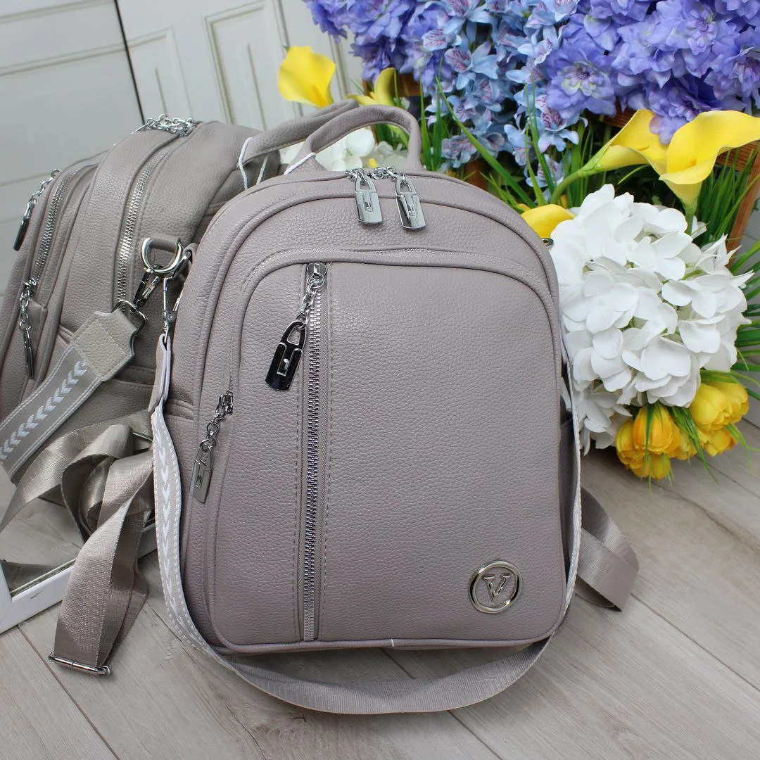 Світло сіро-ліловий рюкзак-сумка для творчих осіб