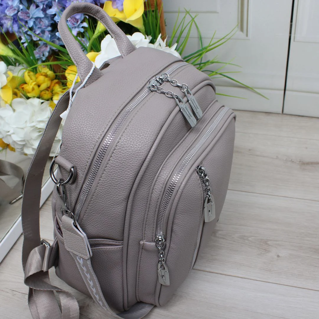 Світло сіро-ліловий рюкзак-сумка для творчих осіб