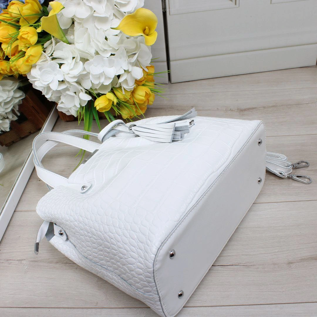 Жіноча біла сумка через плече для літніх подорожей та відпочинку