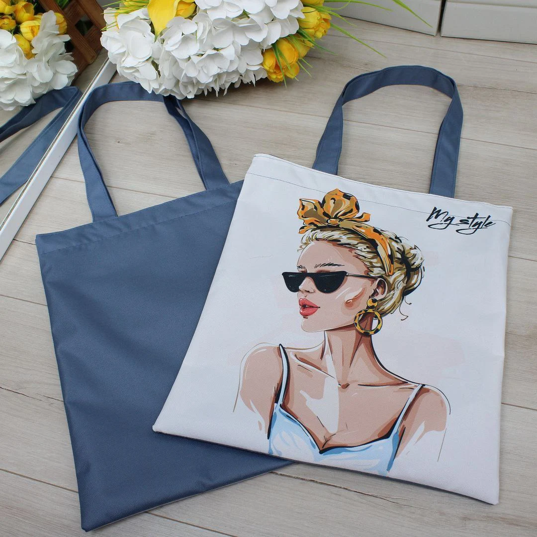 Жіноча сумка-шопер з принтом для студенток — містка та легка