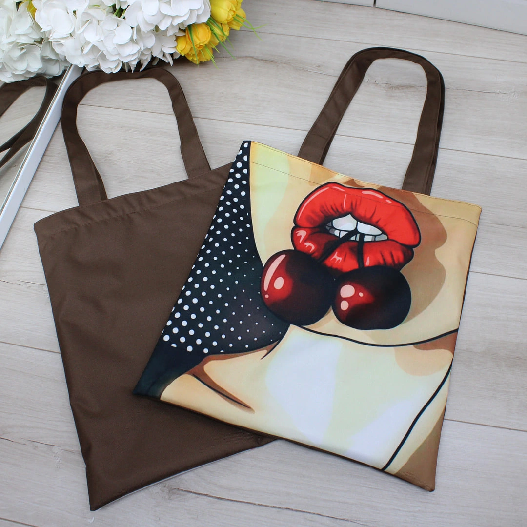 Жіноча сумка-шопер з принтом для ноутбука до офісу