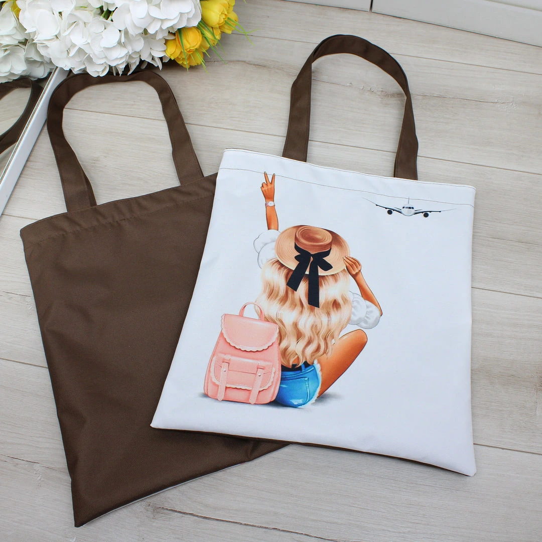 Жіноча сумка-шопер з принтом для пікніків та відпочинку на природі