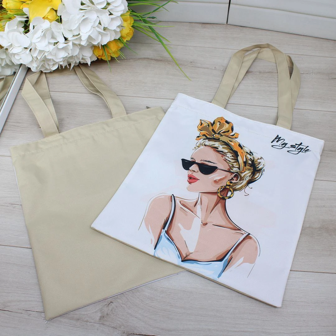 Жіноча сумка-шопер з принтом для студенток — містка, легка, стильна