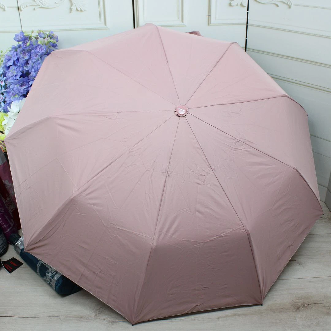 Жіноча пудрово-беж пікасолька з однотонним куполом і внутрішнім візерунком, напівавтомат