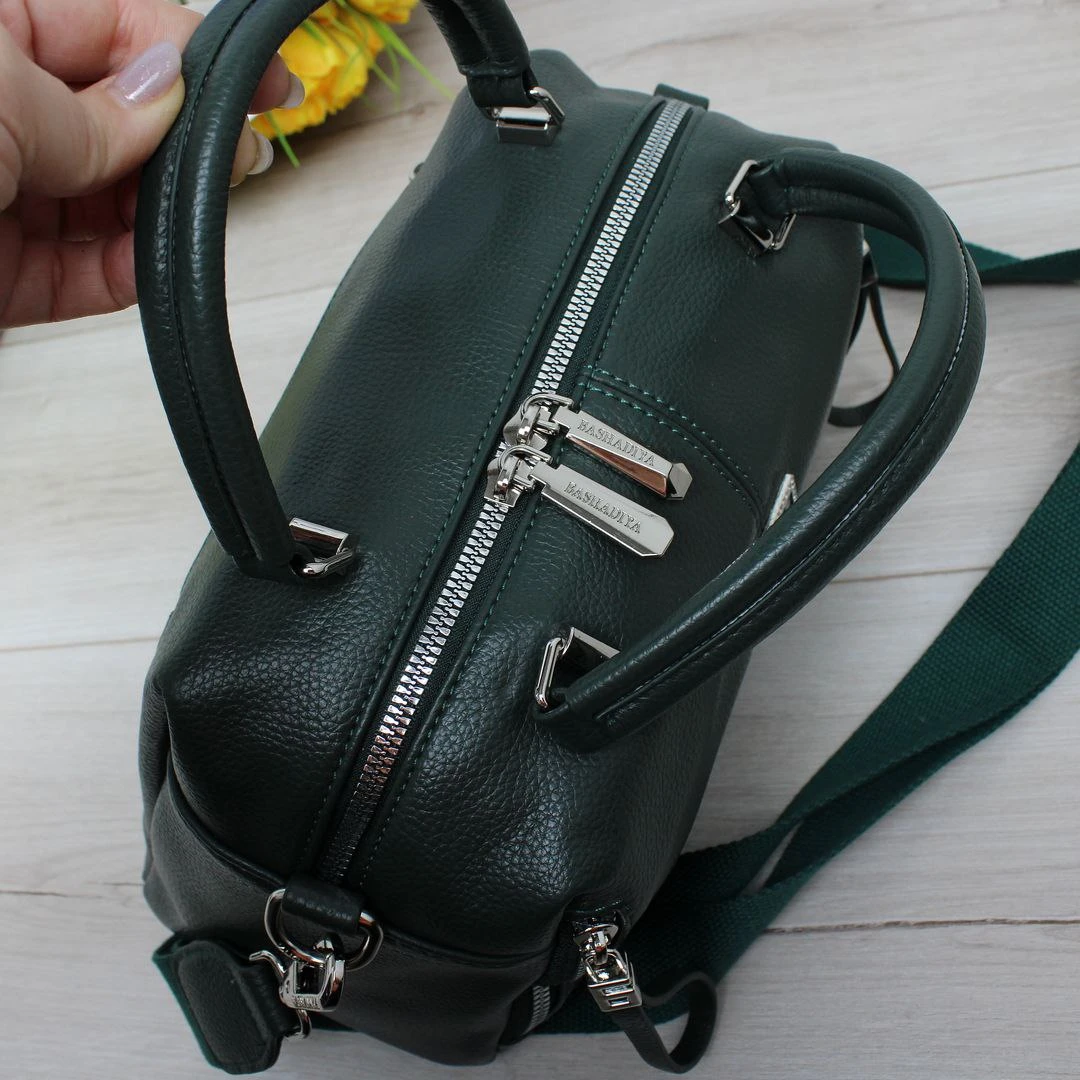 Жіноча зелена сумочка через плече з екошкіри люкс якості