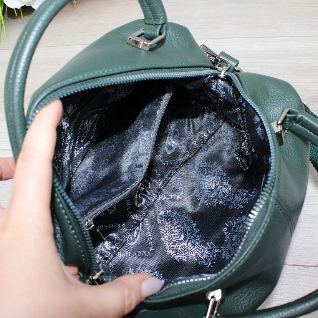 Жіноча зелена сумочка через плече з екошкіри люкс якості