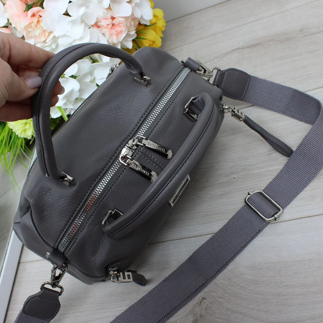 Жіноча графітова сумочка через плече з екошкіри люкс якості