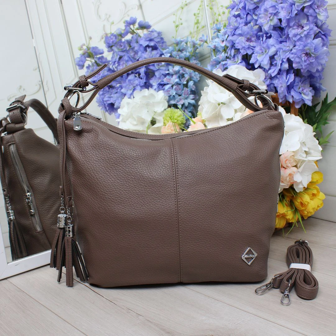 Жіноча сумка-мішок пильна троянда з екошкіри формат А4