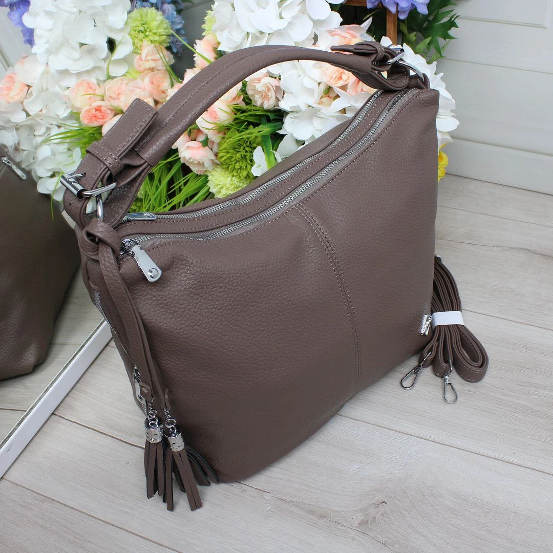 Жіноча сумка-мішок пильна троянда з екошкіри формат А4