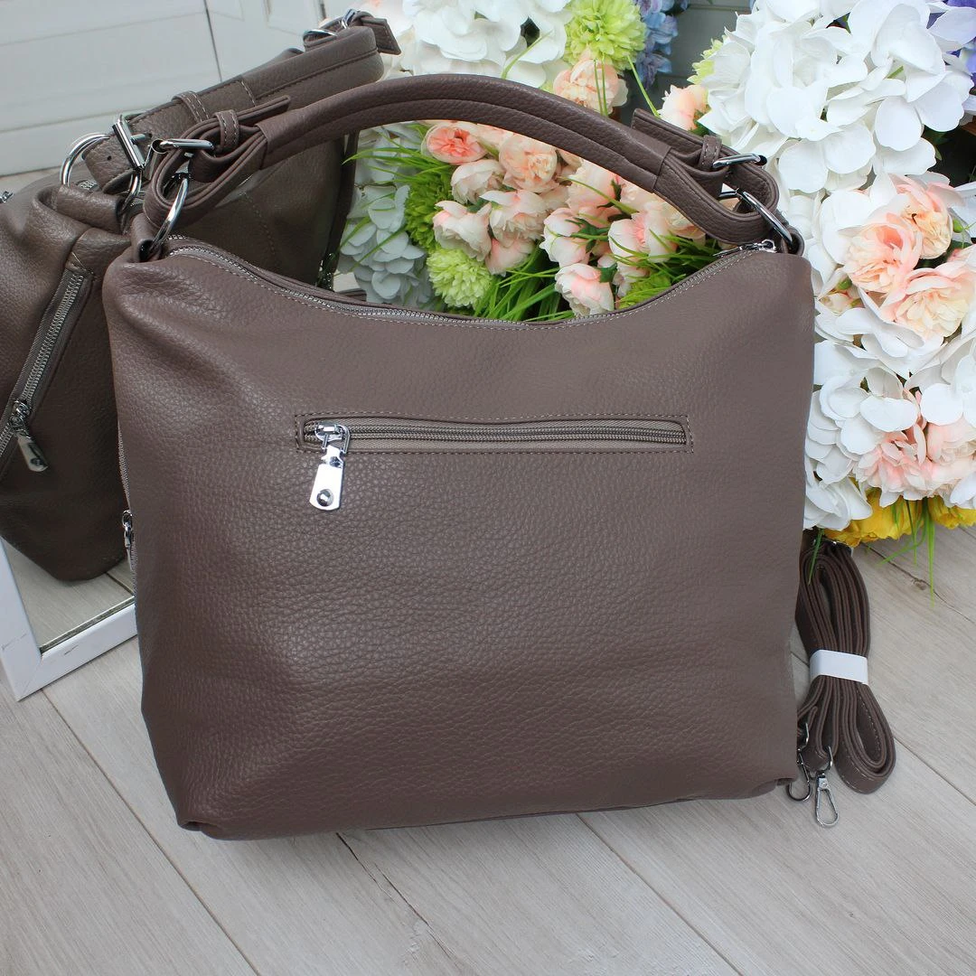 Жіноча сумка-мішок пильна троянда з екошкіри формат А4