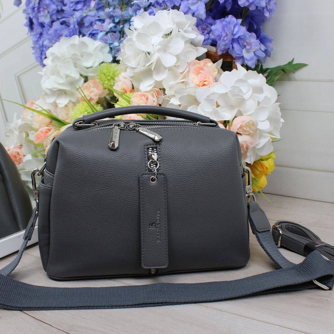 Жіноча графітова сумка через плече з екошкіри люкс якості