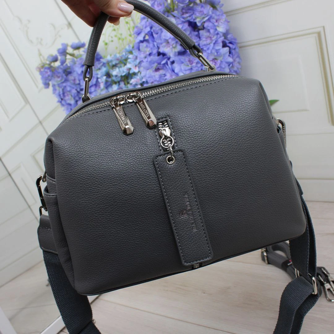 Жіноча графітова сумка через плече з екошкіри люкс якості