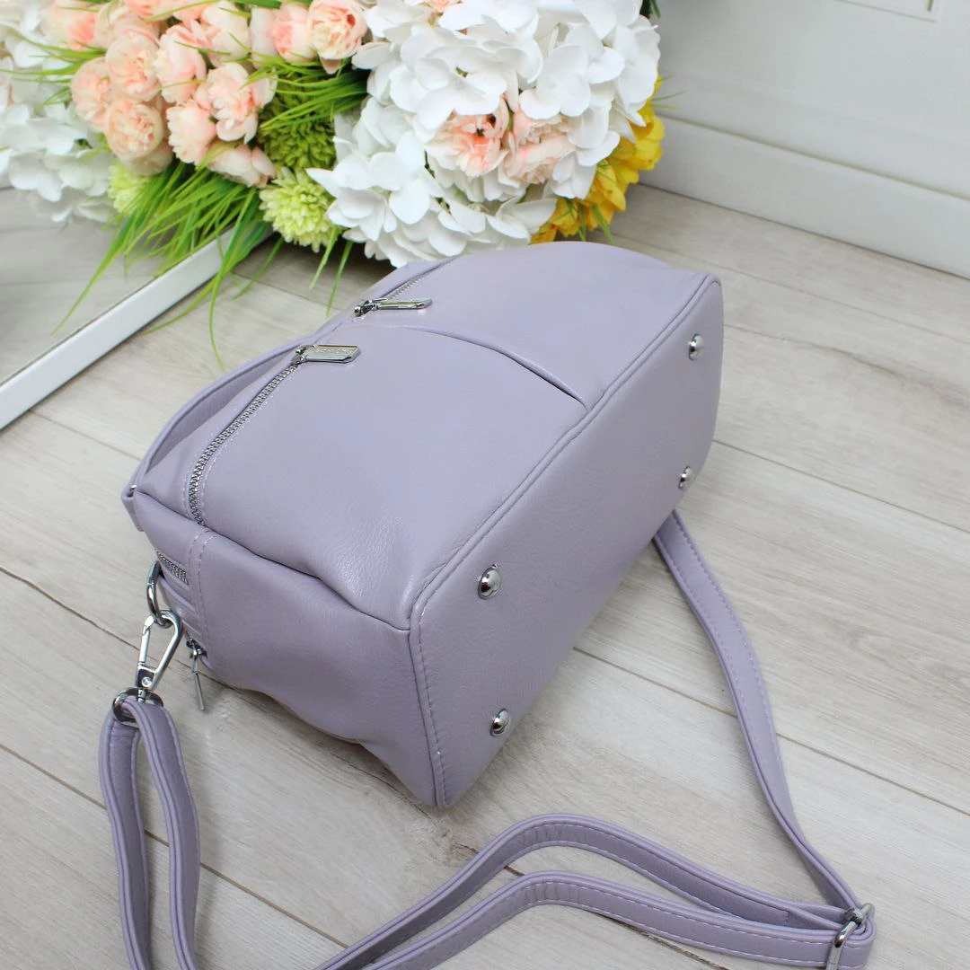 Жіноча фіолетова сумка крос-боді з екошкіри люкс якості через плече