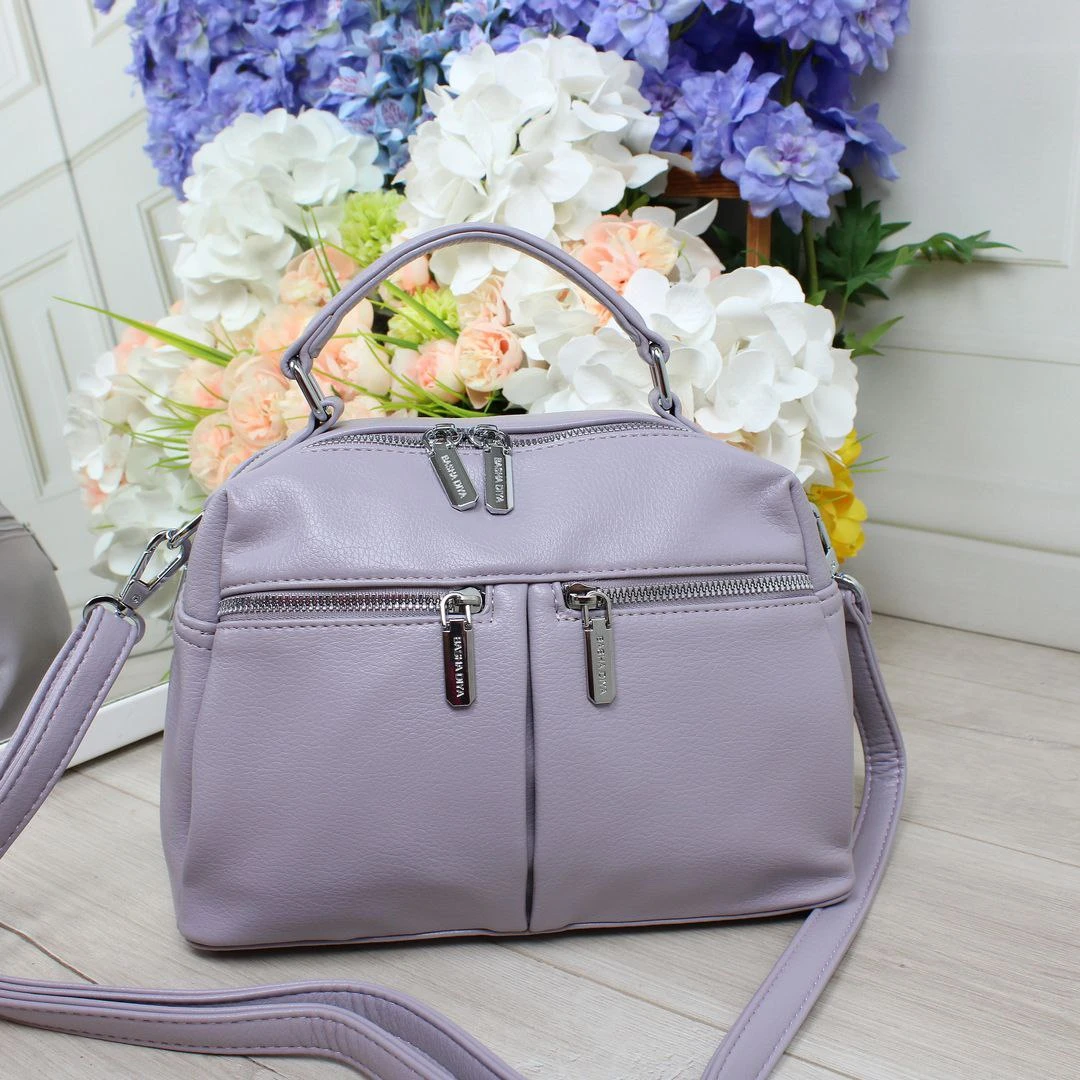 Жіноча фіолетова сумка крос-боді з екошкіри люкс якості через плече