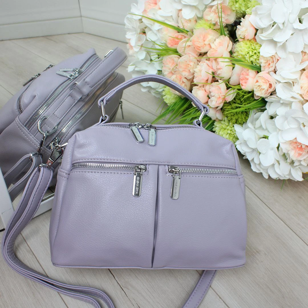 Жіноча фіолетова сумка крос-боді з екошкіри люкс якості через плече