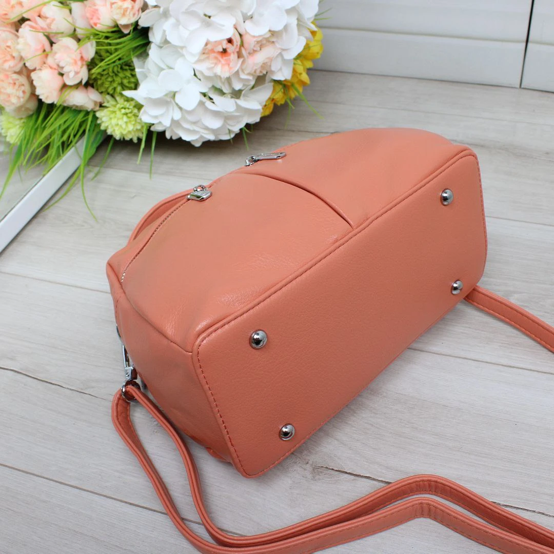 Жіноча оранжева сумка крос-боді з екошкіри люкс якості через плече