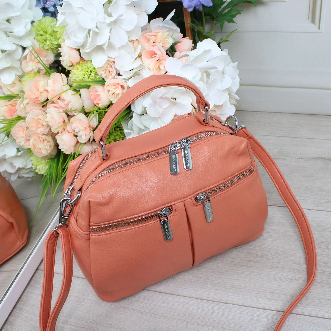 Жіноча оранжева сумка крос-боді з екошкіри люкс якості через плече