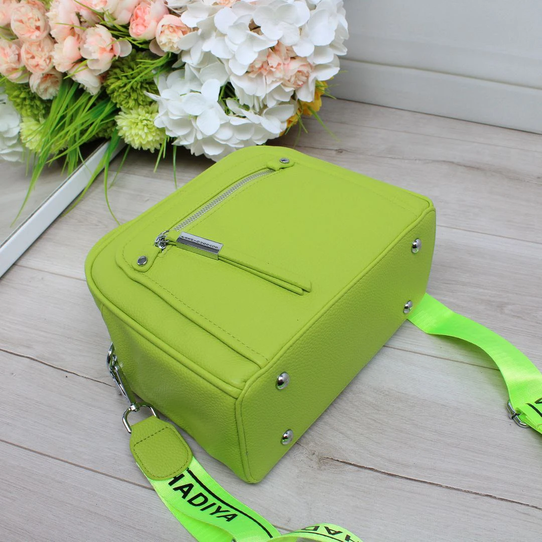 Жіноча зелена сумка крос-боді з екошкіри люкс якості через плече