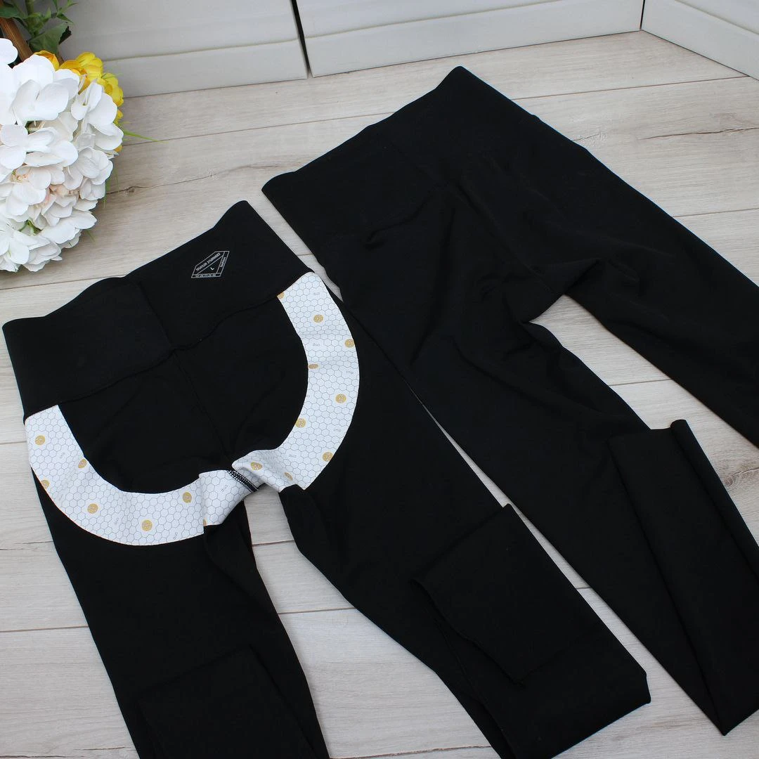 Корегуючі жіночі лосини з тейпами з нейлону та спандексу для фітнесу і повсякденного носіння