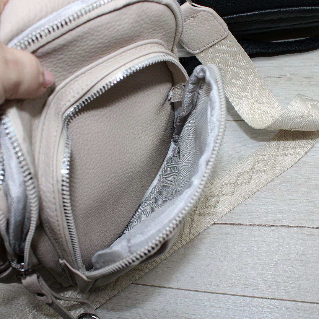 Жіноча бежева сумка-рюкзак трансформер з екошкіри