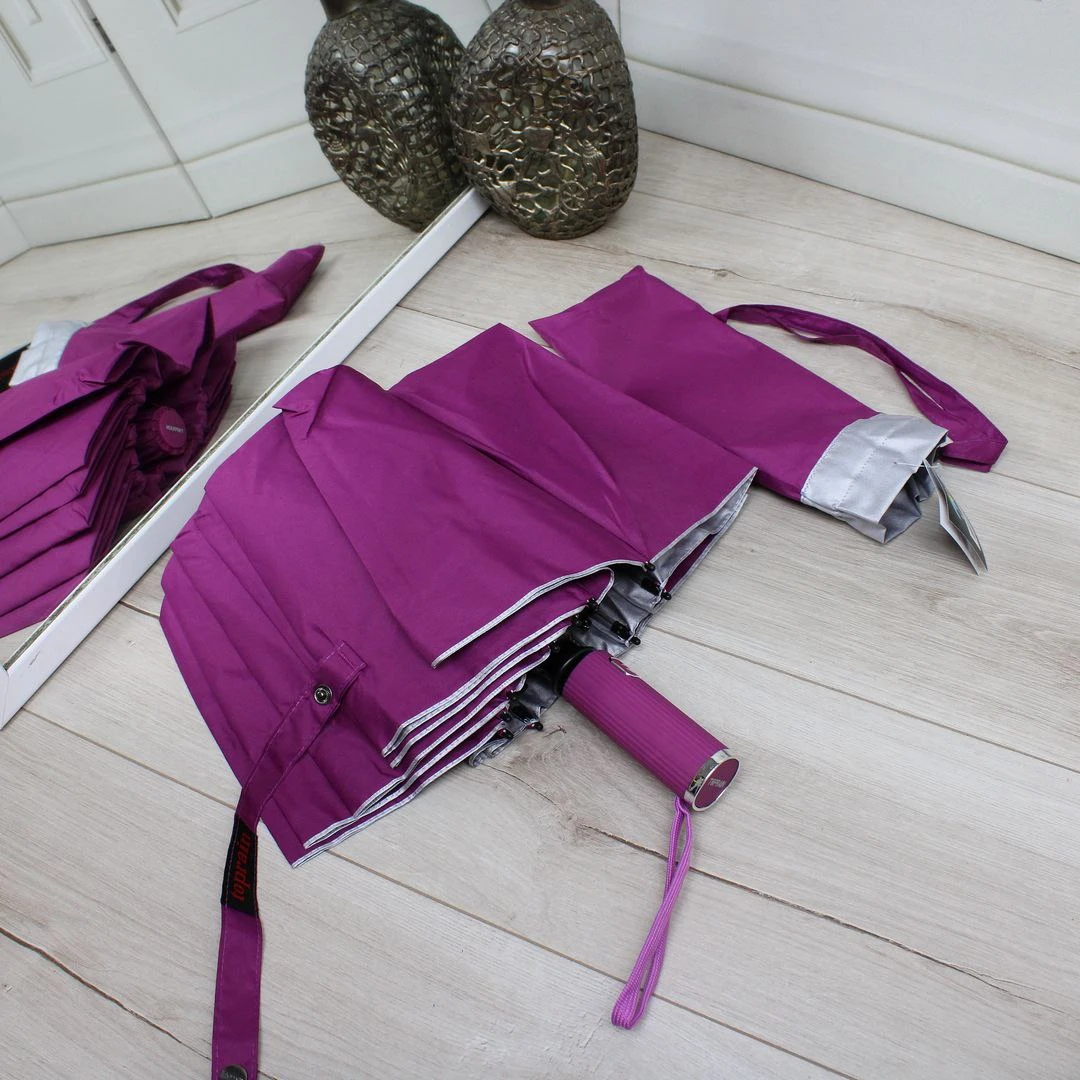 Яскрава жіноча парасолька кольору фуксія на 12 спиць автомат