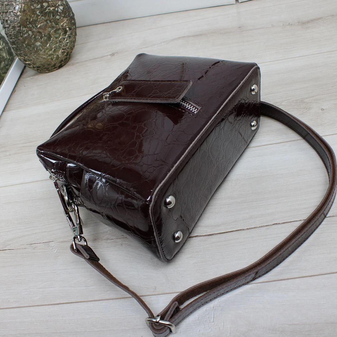 Жіноча бордова сумка через плече крос-боді з натуральної шкіри в глибокому кольорі