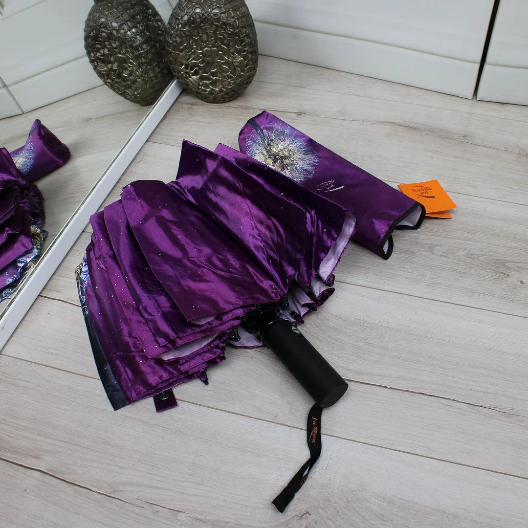 Яскрава жіноча парасолька кольору фуксія на 16 спиць автомат «антивітер»