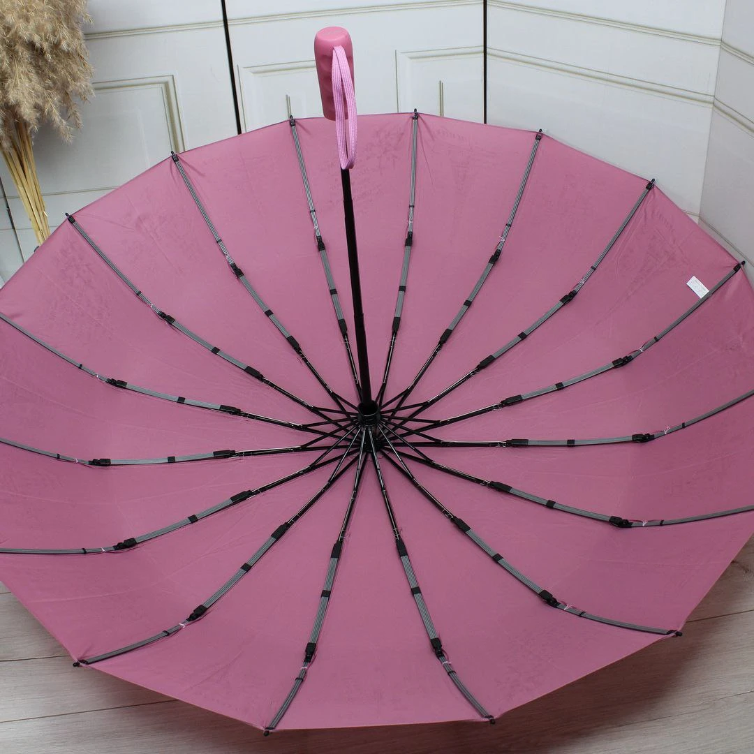 Жіноча пудрова парасолька-автомат Три слони на 16 спиць «антивітер»