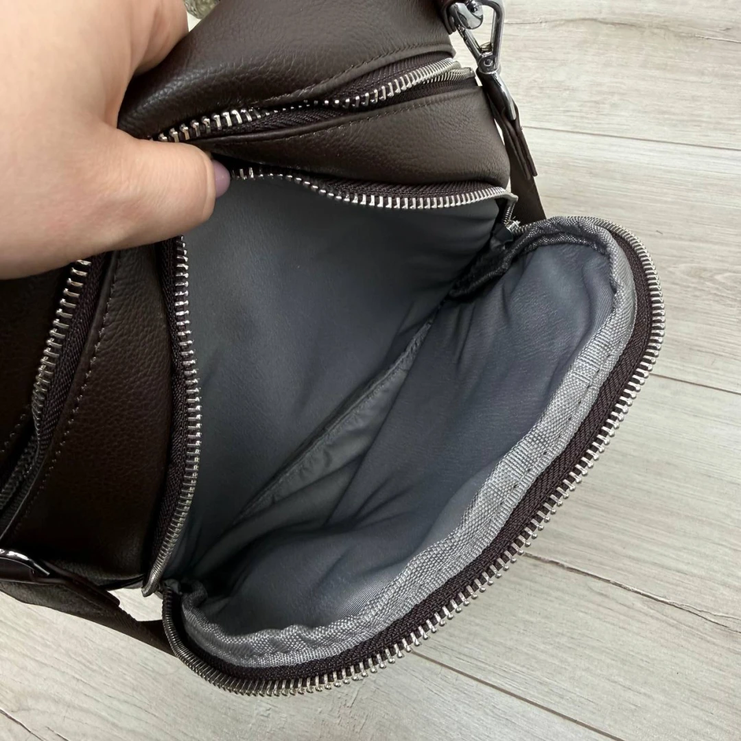 Жіноча сумка-рюкзак Polina & Eiterou з натуральної шкіри (колір Шоколад)