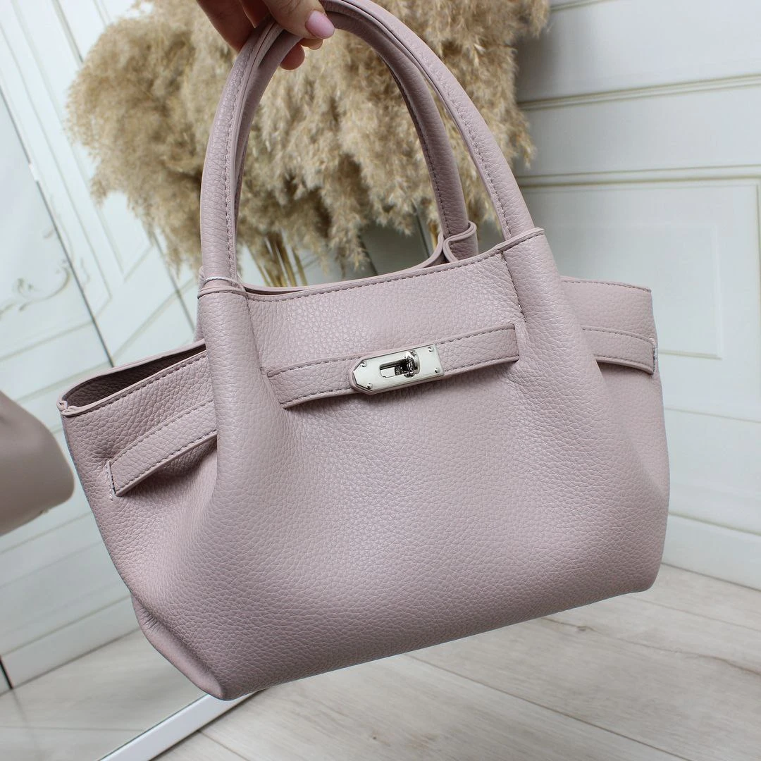 Жіноча пудрова сумка крос-боді через плече з екошкіри преміум якості