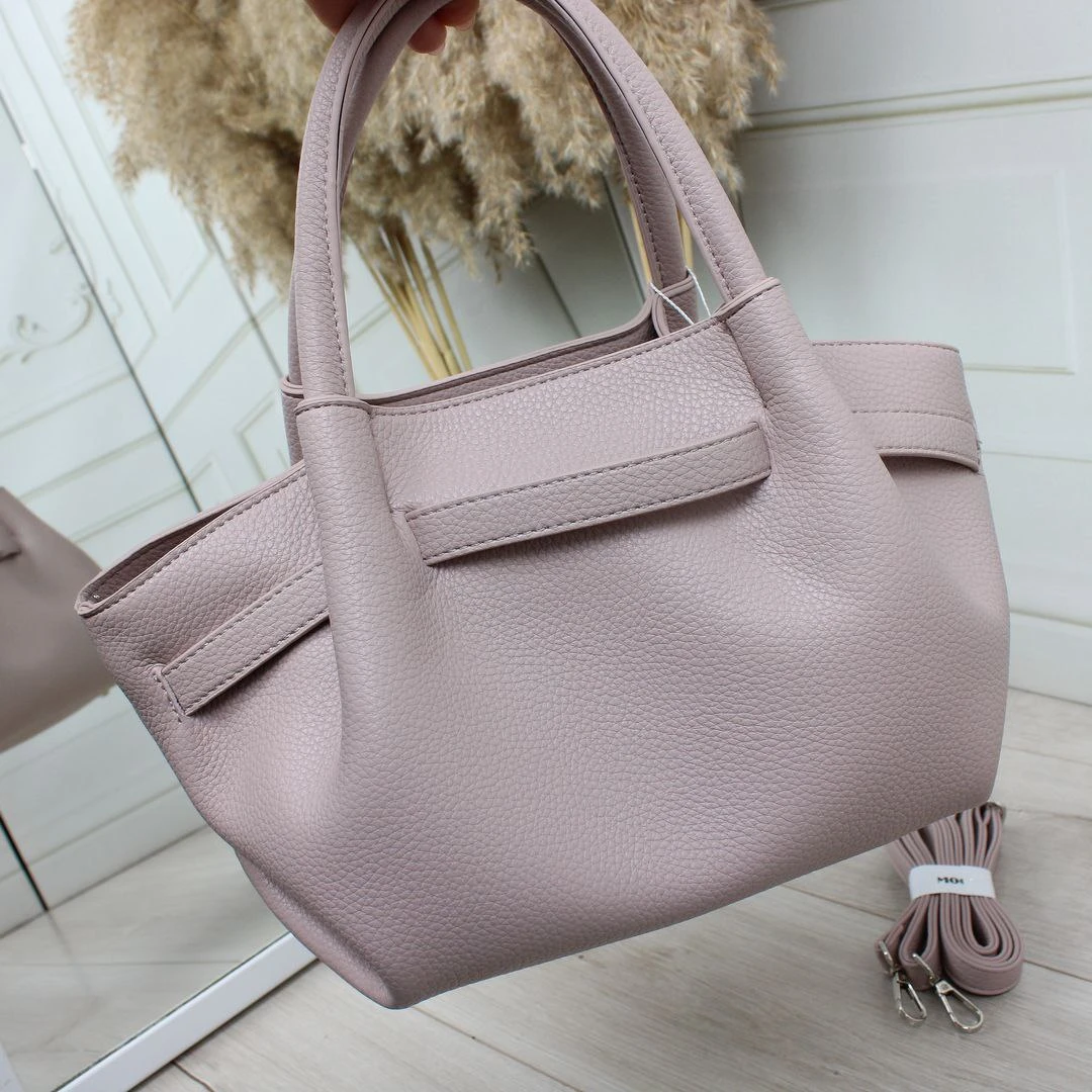 Жіноча пудрова сумка крос-боді через плече з екошкіри преміум якості