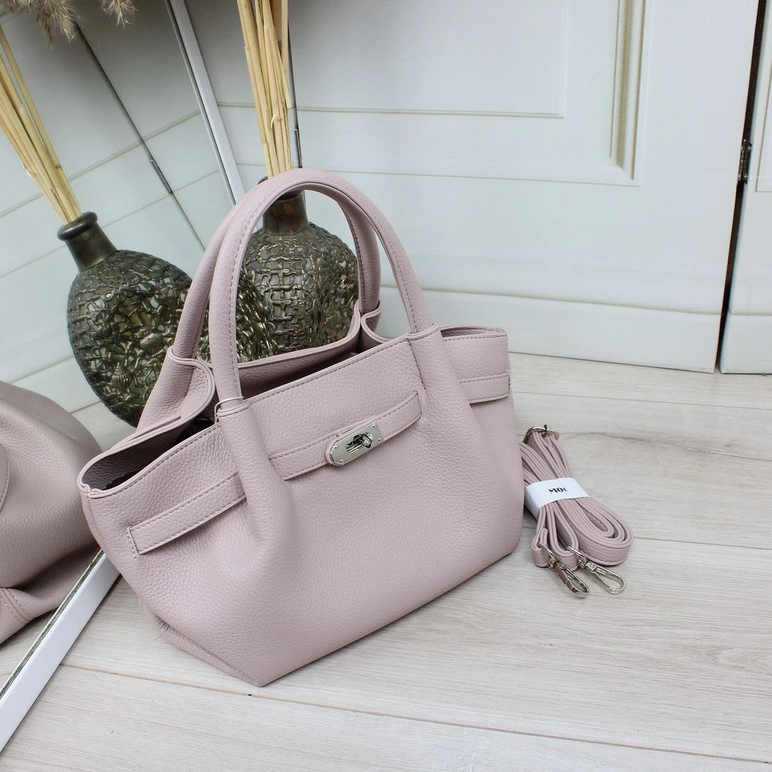 Жіноча пудрова сумка крос-боді через плече з екошкіри преміум якості