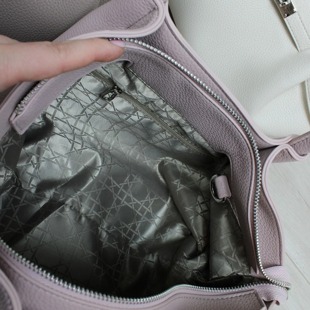 Жіноча пудрова сумка крос-боді через плече з екошкіри преміум якості