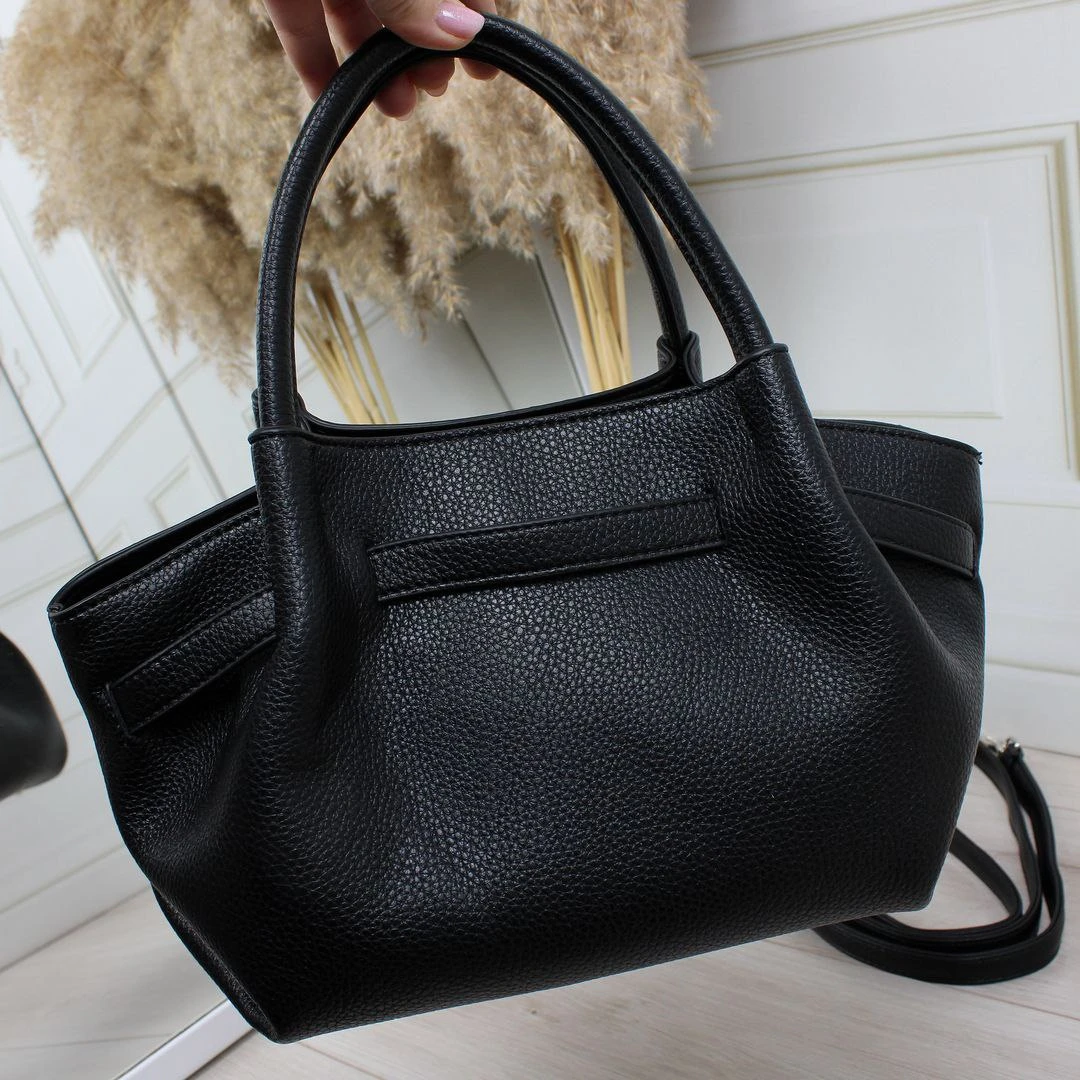 Чорна жіноча сумка через плече крос-боді з екошкіри на блискавці