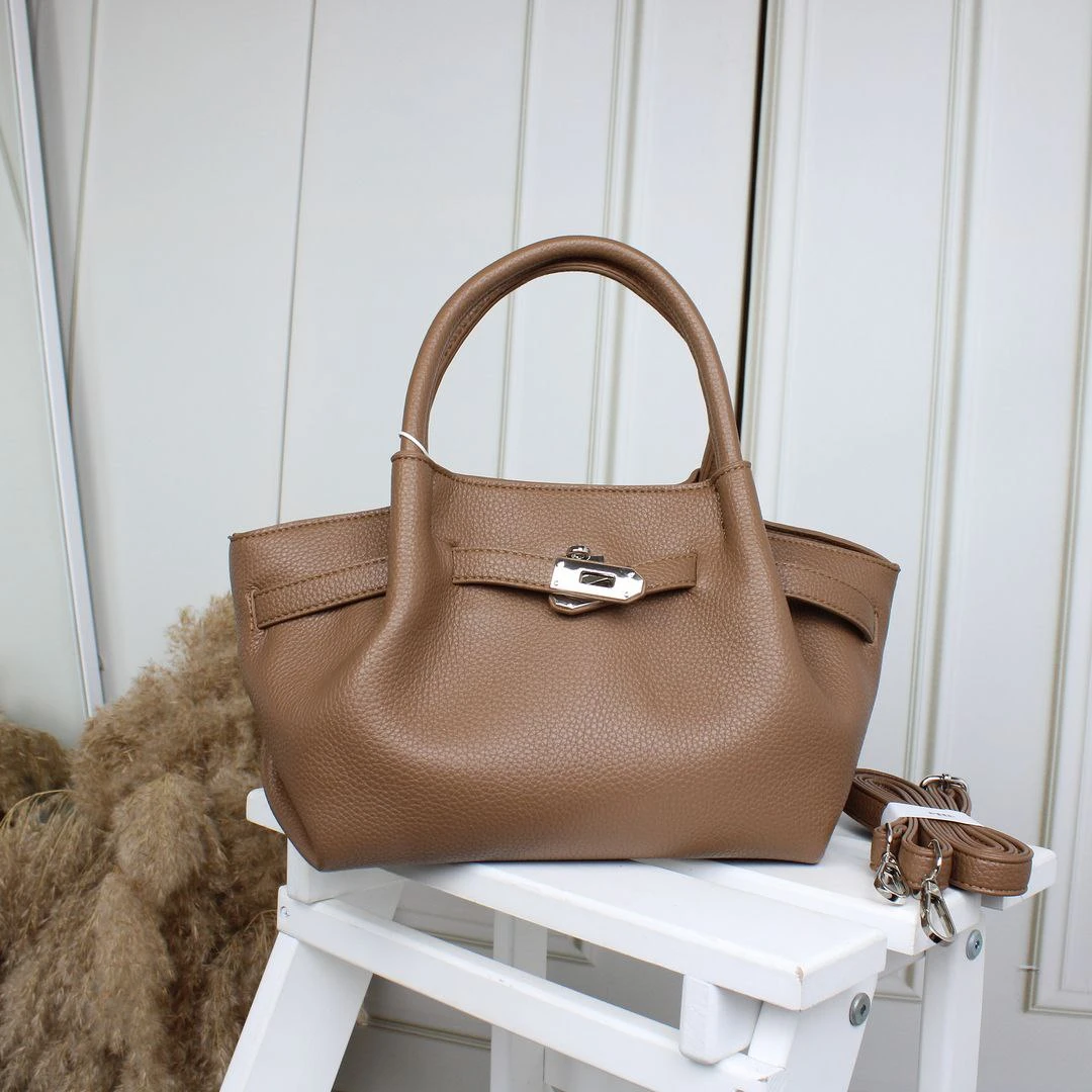 Жіноча коричнева сумка крос-боді через плече з екошкіри з ремінцем 135 см