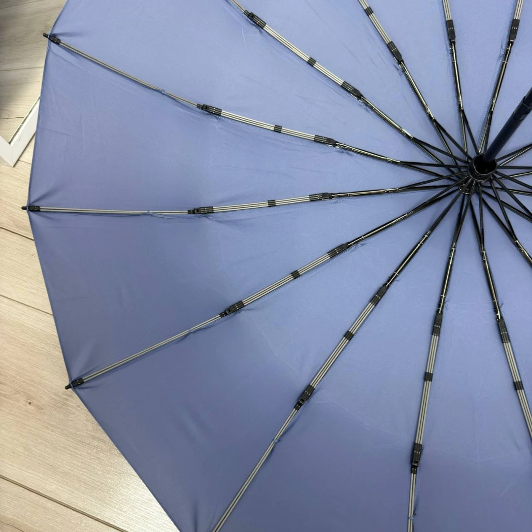Блакитна жіноча парасолька автомат із великим куполом