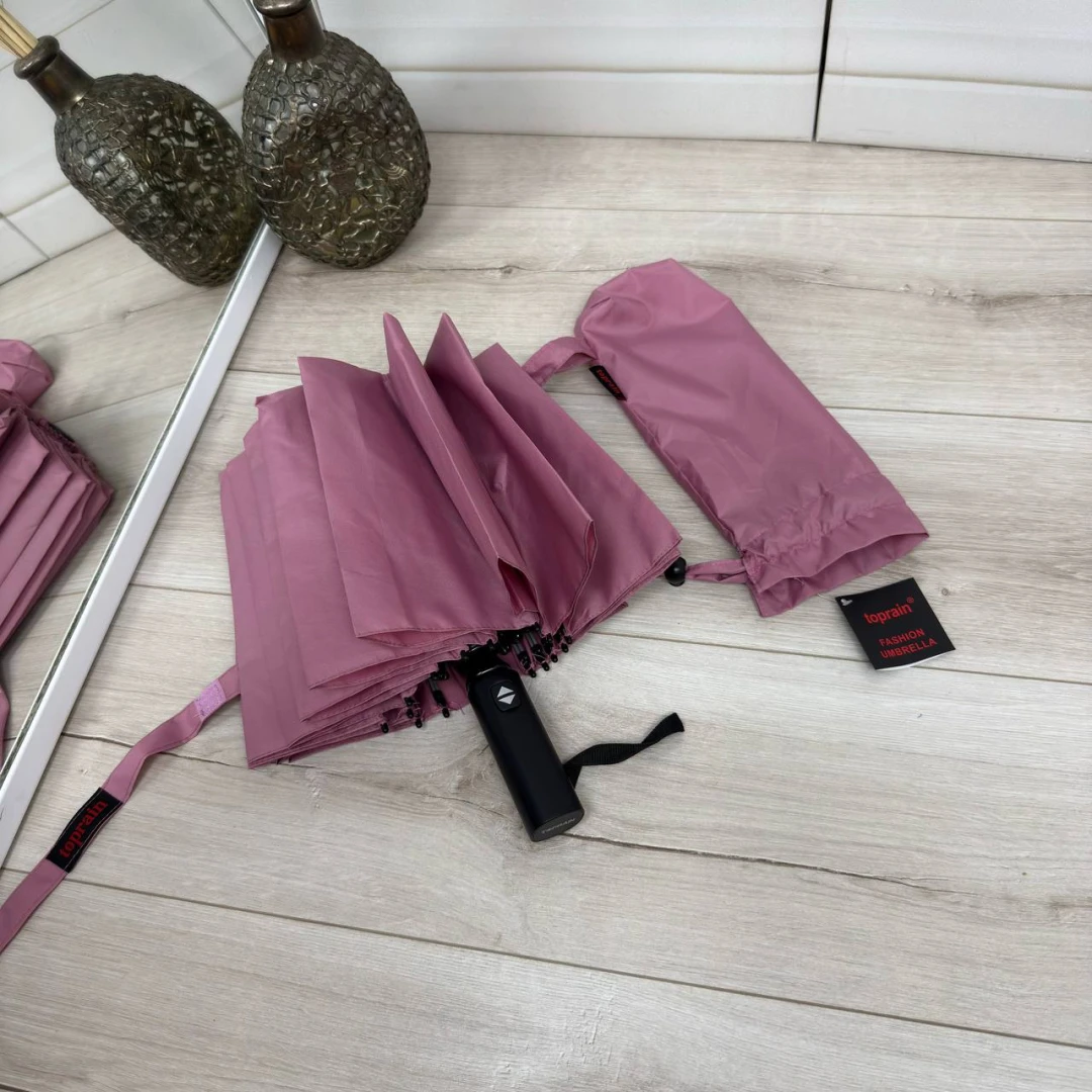 Жіноча пудрова парасолька-автомат на 16 спиць антивітер