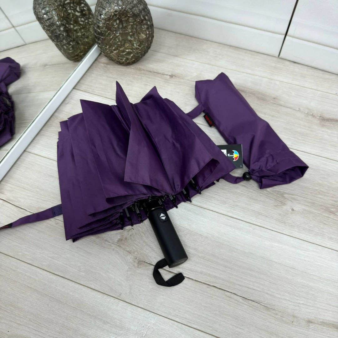 Фіолетова жіноча парасолька автомат 16 спиць посилена конструкція
