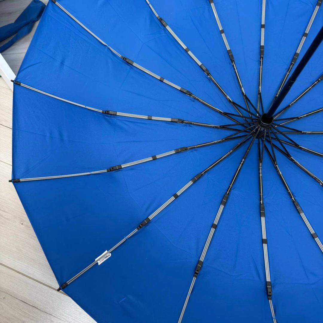 Жіноча синя парасолька повний автомат на 16 спиць