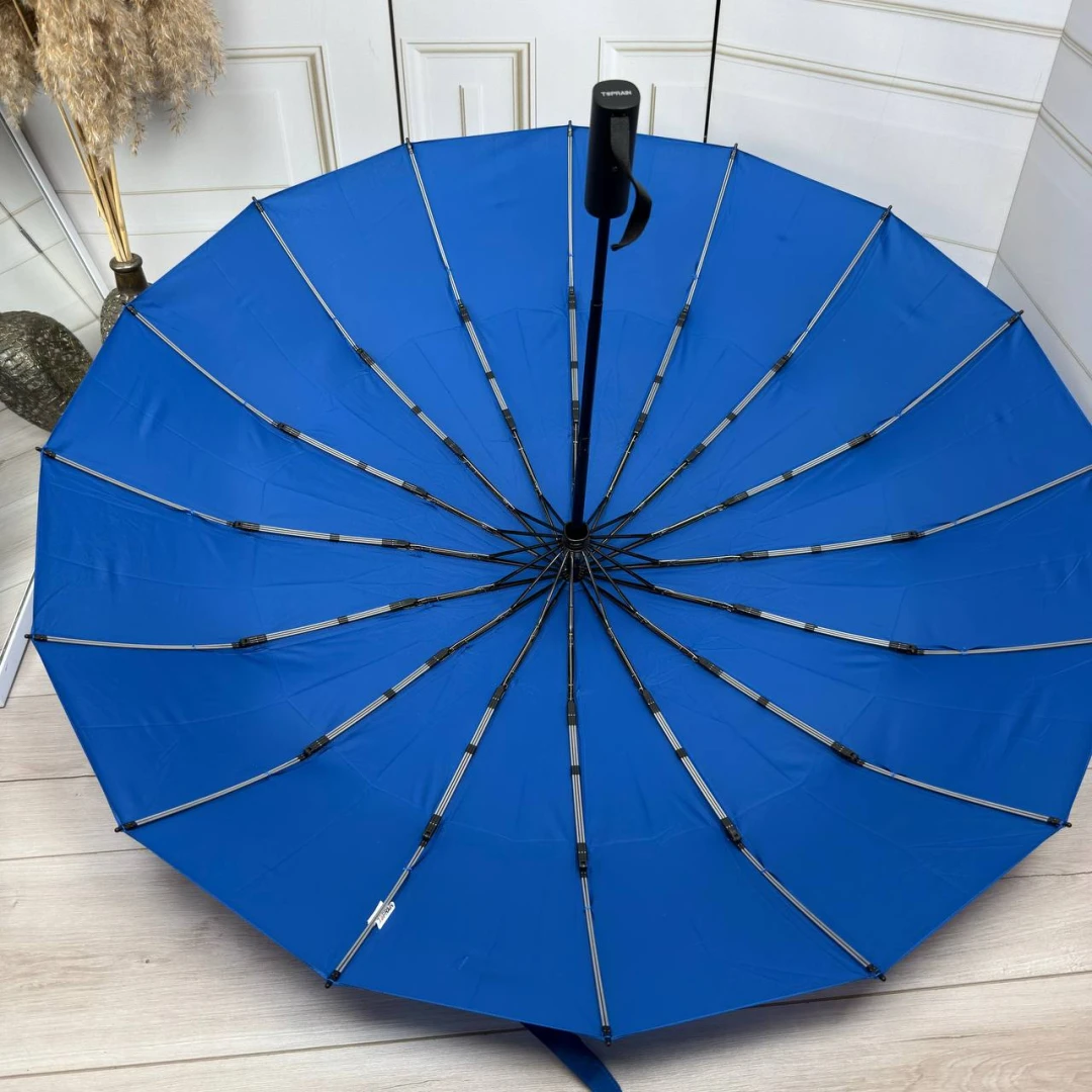 Жіноча синя парасолька повний автомат на 16 спиць