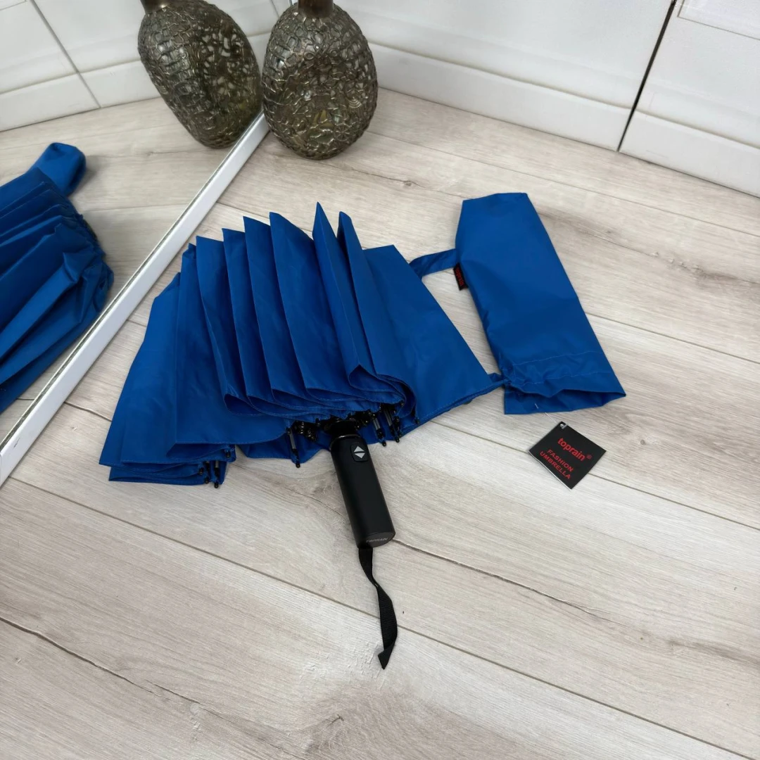 Жіноча синя парасолька повний автомат на 16 спиць